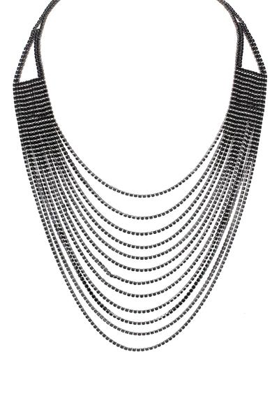 FASHION MULTI LAYER RHINESTONE NECKLACE