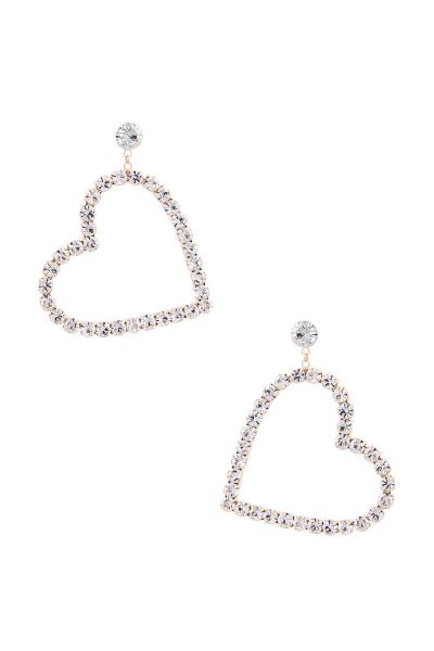 Rhinestone Heart Dangle Earring