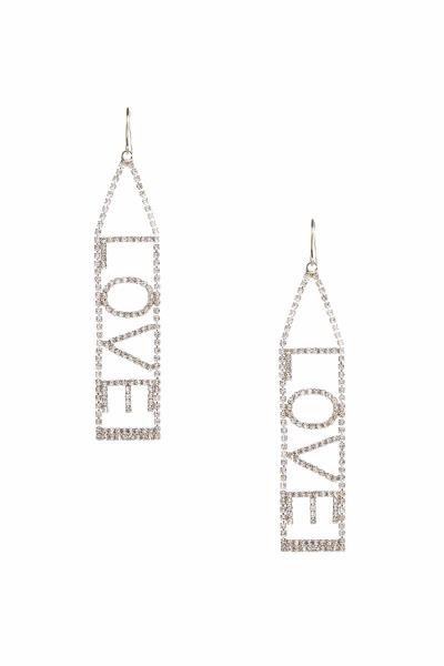 Rhinestone Love Dangle Earring