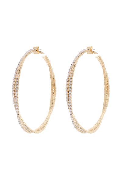 2 TWIST RHINESTONE HOOP EARRING