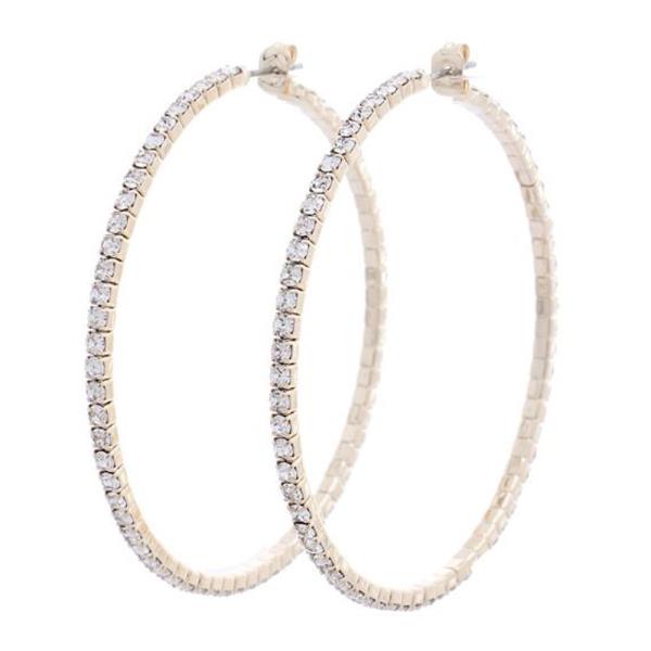 50mm Rhinestone Edge Hoop Earring