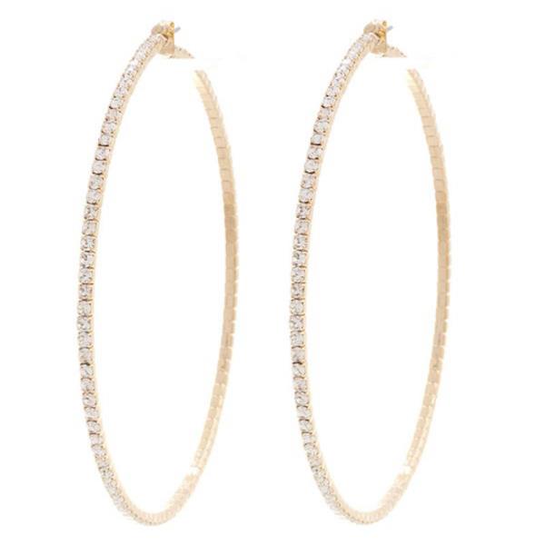 CLASSIC RHINESTONE HOOP EARRING