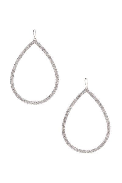 Rhinestone 2 Line Pear Shape Earring