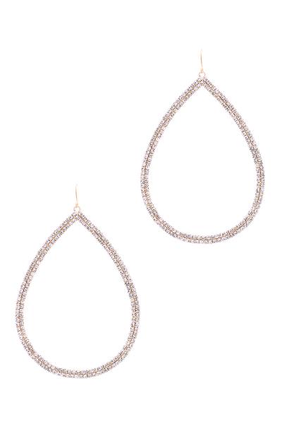 Rhinestone Teardrop Hook Earring