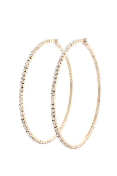 RHINESTONE EDGE HOOP EARRING