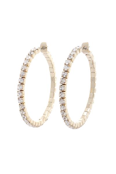 RHINESTONE HOOP EARRING