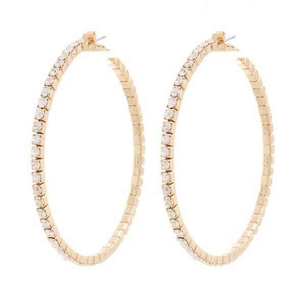 CLASSIC RHINESTONE HOOP EARRING