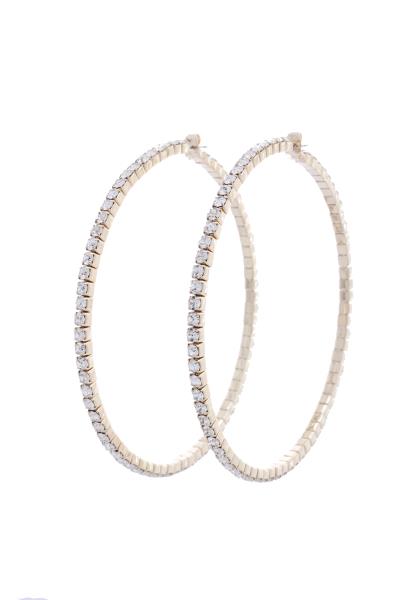 RHINESTONE HOOP EARRING