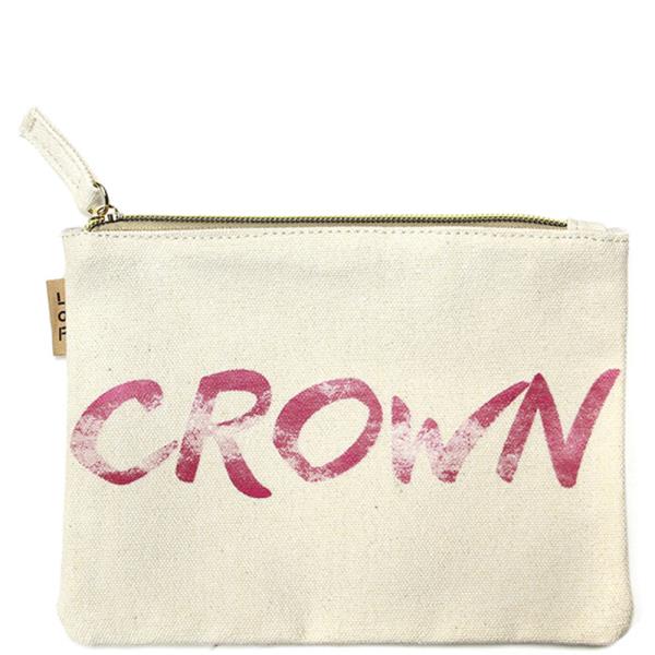 Crown Canvas Mini Pouch