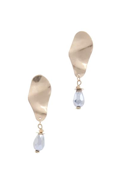 Bent Metal Bead Drop Earring