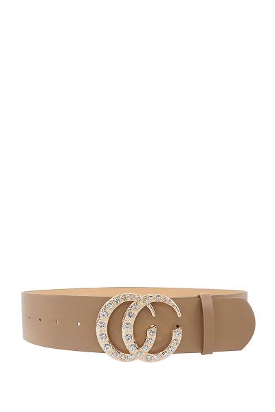 OVERSIZED RHINESTONE BUCKLE BELT