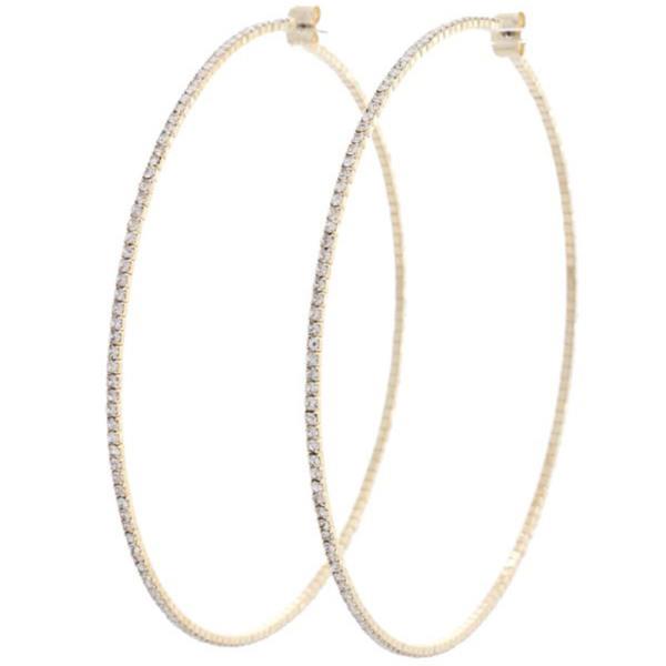 RHINESTONE HOOP EARRING