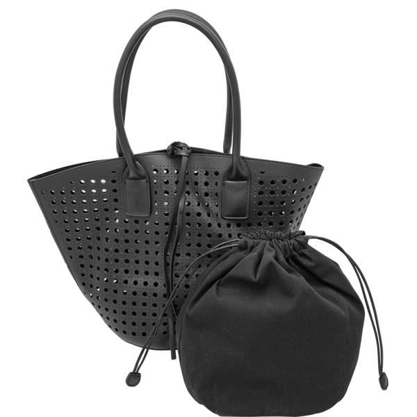 2IN1 Vented Design Tote Bag W Drawstring Bag Set