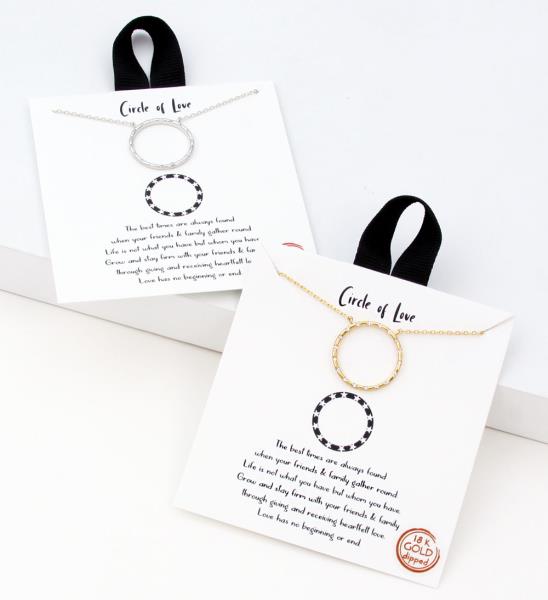 BLB CIRCLE OF LOVE ROUND PENDANT NECKLACE