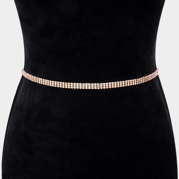 3 LAYERED BASIC RHINESTONE BELT