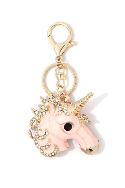 CUTE UNICORN RHINESTONE KEYCHAIN