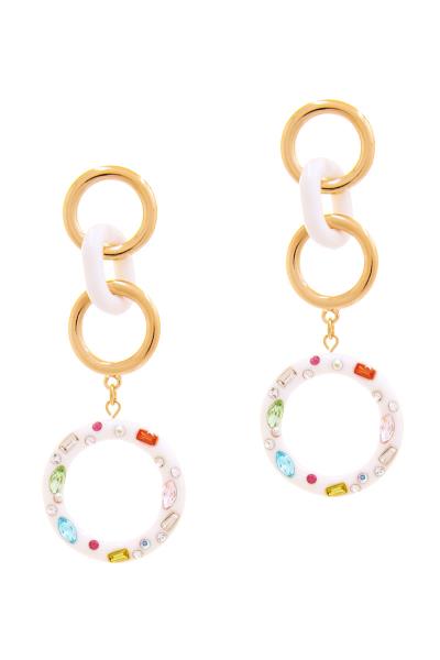 Circle Ring Link Drop Earring