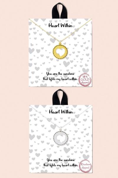 BLB Heart Within Pendant Message Necklace