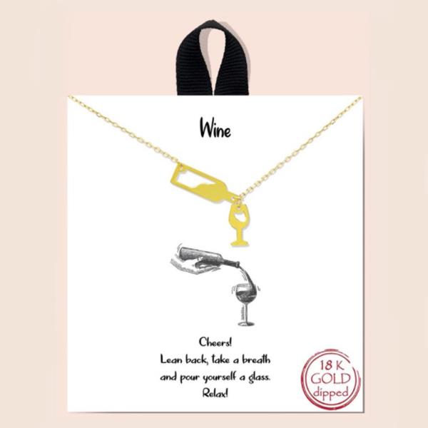 BLB WINE DAINTY METAL MESSAGE NECKLACE