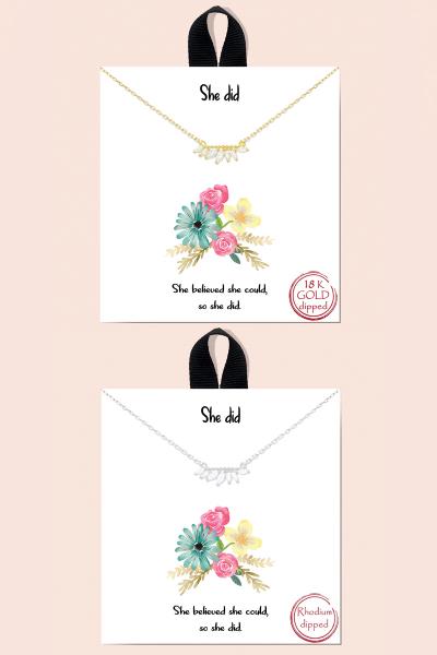 BLB SHE DID PENDANT MESSAGE NECKLACE