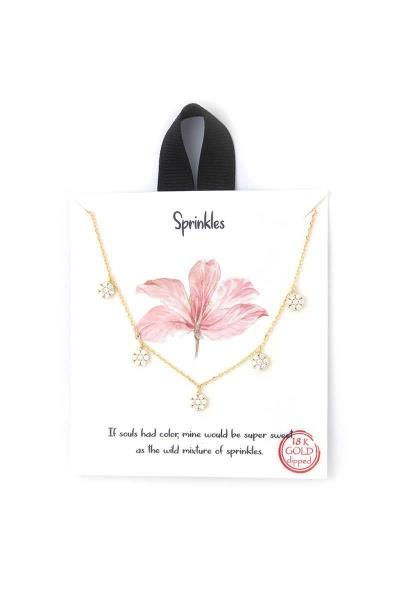 RHINESTONE SPINKLES CHARM NECKLACE