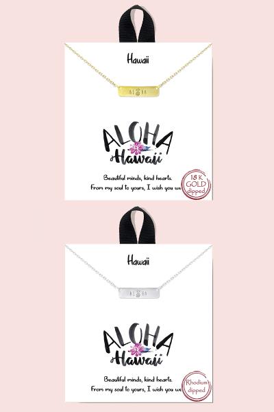 18K GOLD RHODIUM DIPPED HAWAII NECKLACE