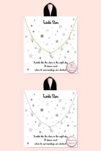 BLB TWINKLE STAR CHARM METAL MESSAGE NECKLACE