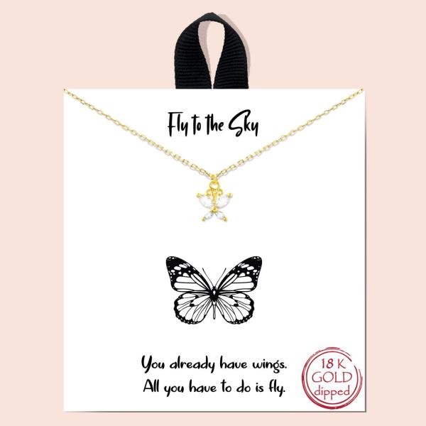 BLB FLY TO THE SKY BUTTERFLY PENDANT NECKLACE