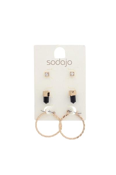 SODAJO Circle Metal Earring Set