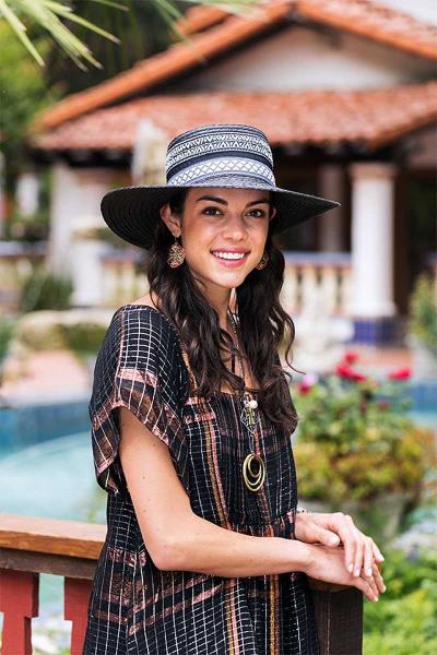 NATURAL WOVEN BOATER HAT