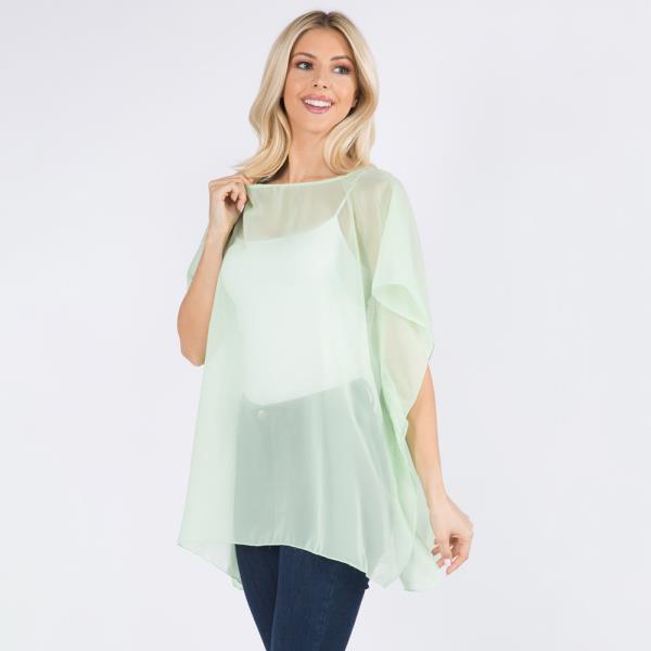 Solid Chiffon Poncho