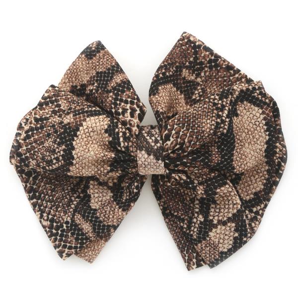 SNAKE PRINT HAIR BOW
