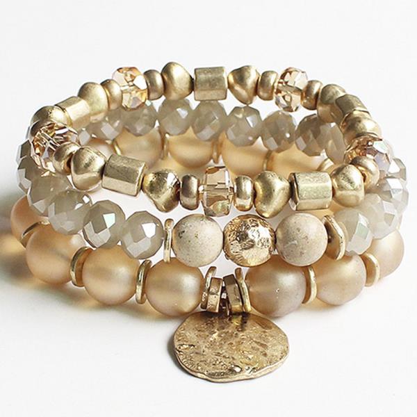 Mix Multi Bead Stretch Bracelet Set