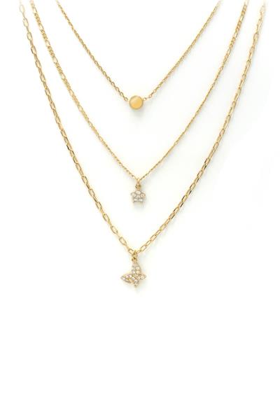 BUTTERFLY STAR CHARM LAYERED NECKLACE