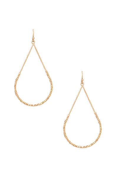 Metal Bead Open Tear Shape Drop Earring