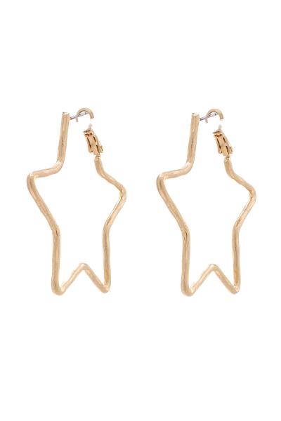 METAL STAR HOOP EARRING