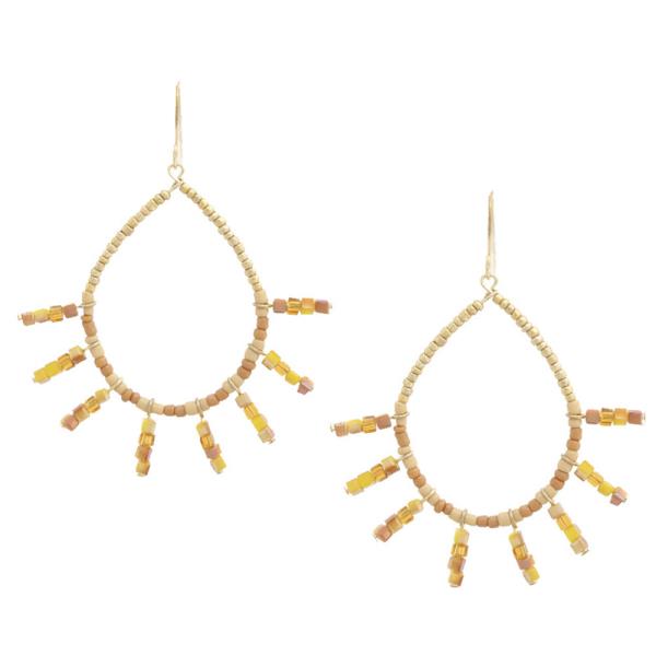 Teardrop Beaded Dangle Earring