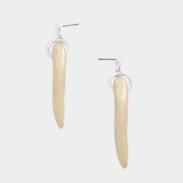 Metal Bar Round Dangle Earring