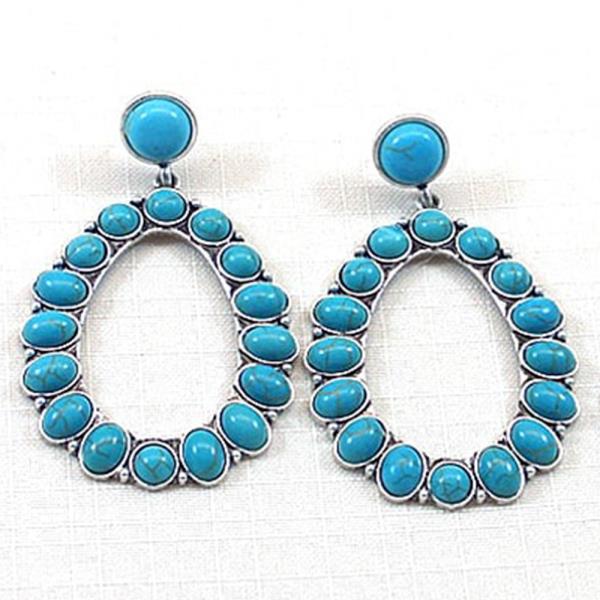 BEADED TEARDROP SHAPE POST DROP EARRING