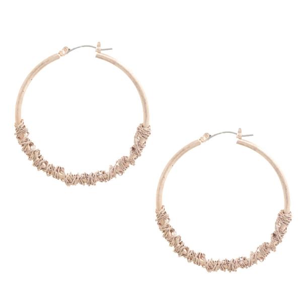 Wire Wrapped Metal Hoop Earring