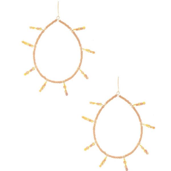 Seed Bead Teardrop Hook Earring