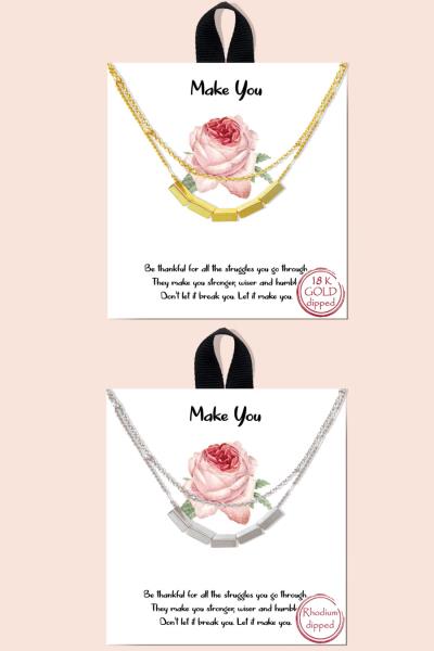 BLB Make You Metal Multi Message Necklace