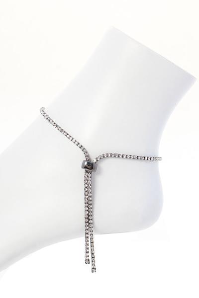 Simple Rhinestone Single Anklet