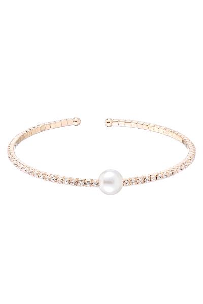 Stylish Center Pearl Wire Bracelet