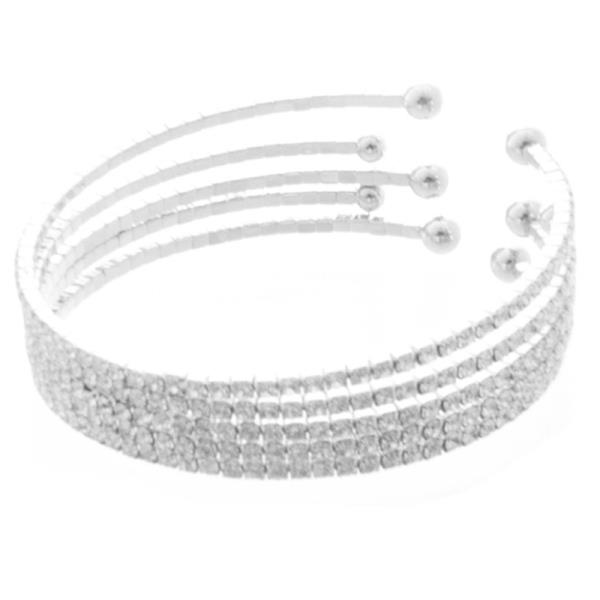 RHINESTONE FLEXIBLE OPEN CUFF