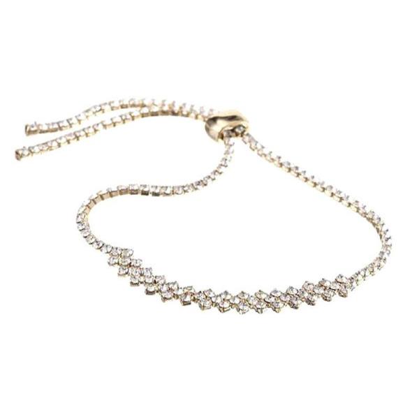 Rhinestone Diagonal Pattern Slide Bracelet