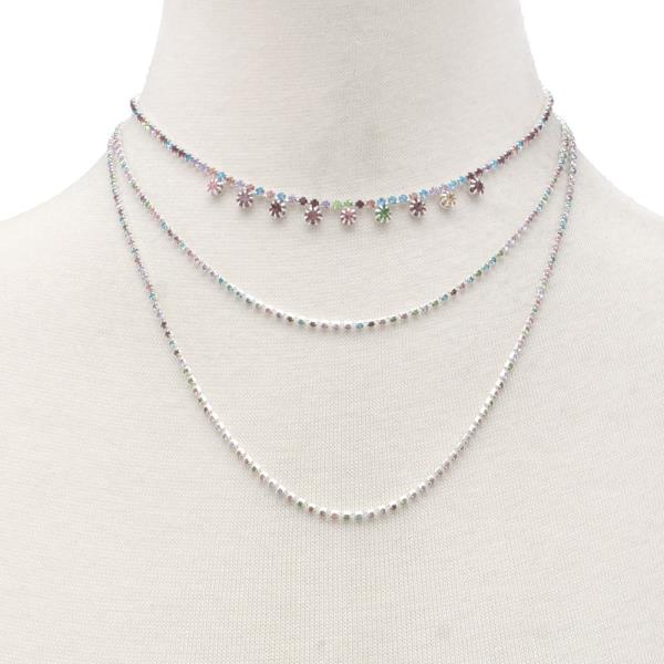 Rhinestone Layered Necklace