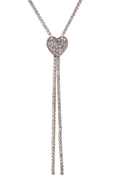 RHINESTONE HEART SLIDER NECKLACE