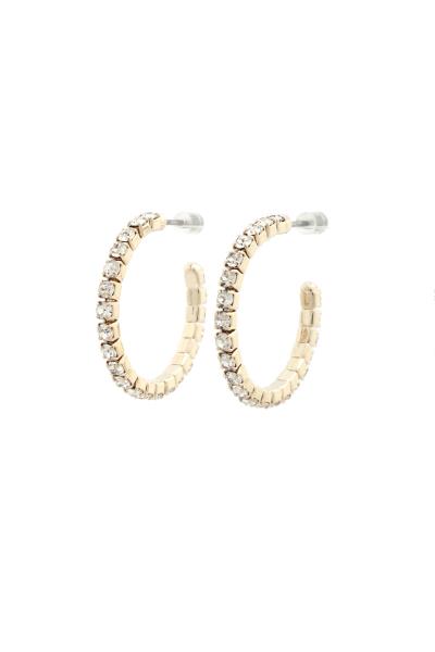 RHINESTONE EDGE OPEN CIRCLE EARRING