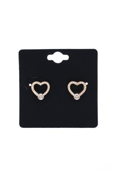 Rhinestone Heart Stud Earring